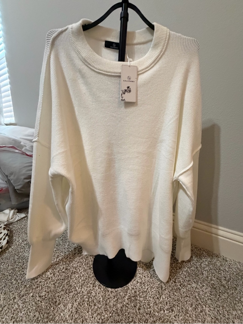 Lilla P Soft Cream Crewneck Sweater